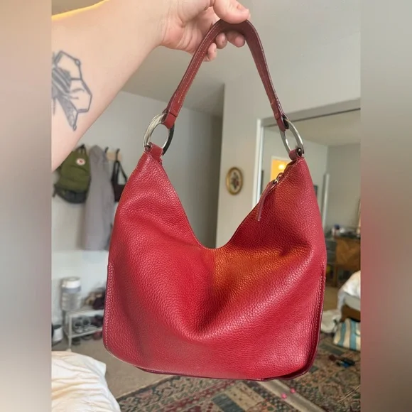 Furla Red Leather Hobo Bag - Picture 1 of 4